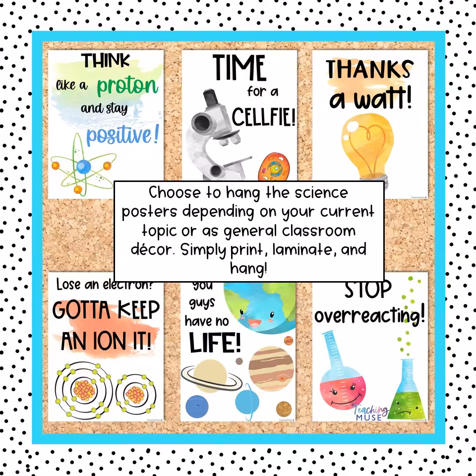 back to school science posters