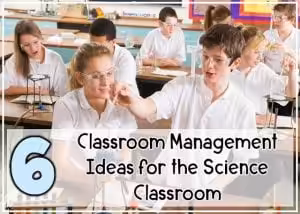 Middle school teacher using science classroom management strategies during a lab activity