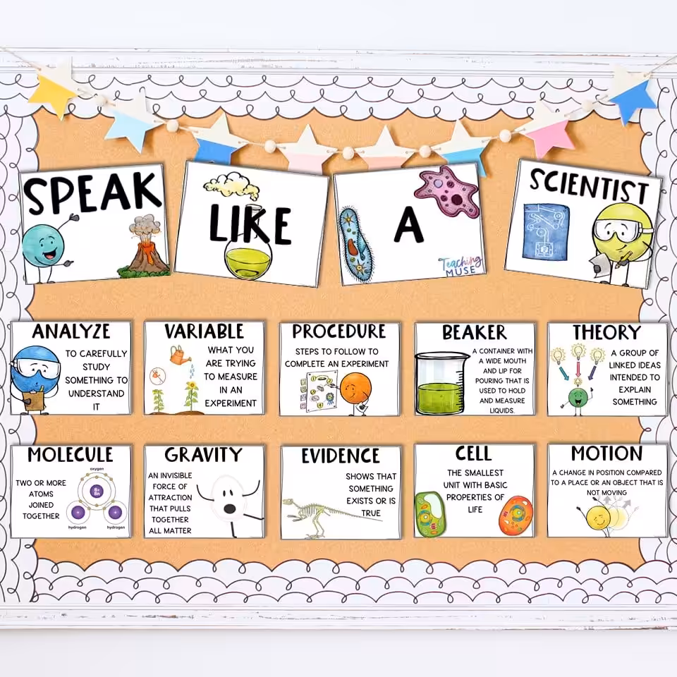 science academic vocabulary science bulletin board ideas