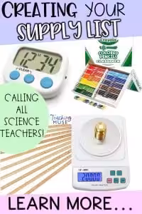 supply list for the back to school science teachers