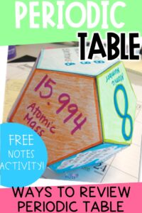 Reviewing the periodic table of elements with choice activities