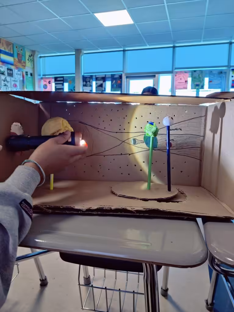 Classroom demonstration of solar eclipse for students