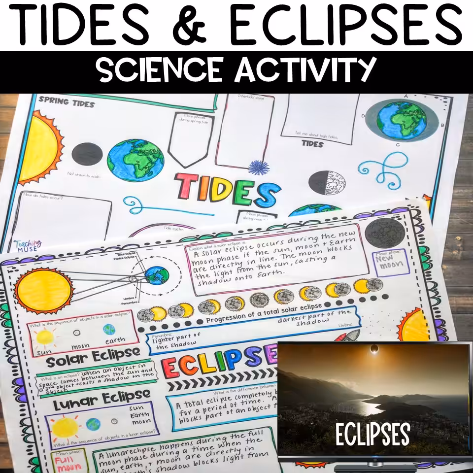 Ready made materials to teach your grade 6 7 8 students about eclipses