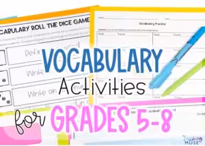 Grade 5 to 8 vocabulary strategies for science of reading
