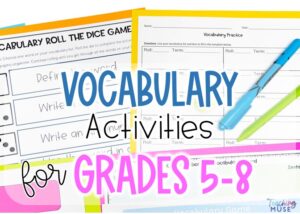 Grade 5 to 8 vocabulary strategies for science of reading