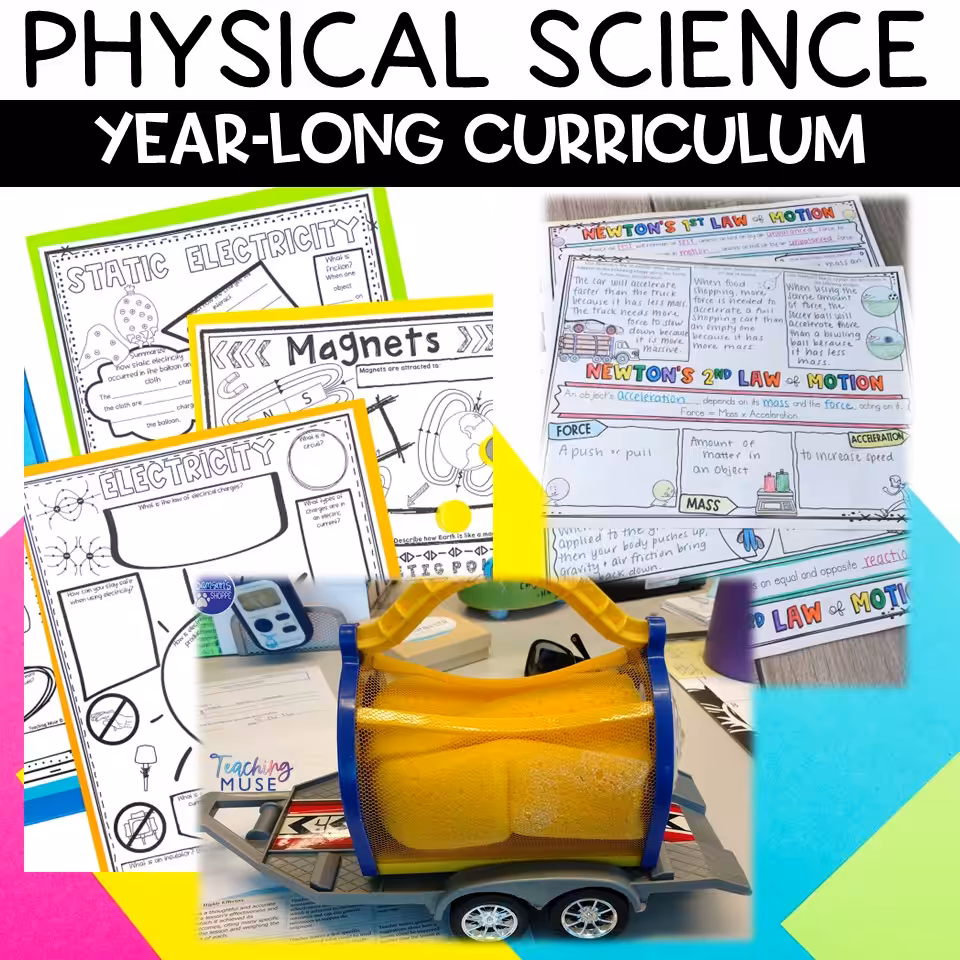Picture of physical science curriculum of activities, lessons, and digital
