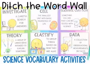 Science Vocabulary activities that give you strategies to ditch the word wall and make it meaningful for your students in grades 5-8