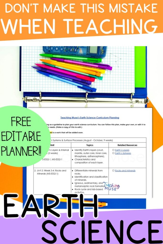 Use this curriculum map when you teach earth science to help align ngss