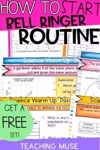 Bellringers for using graphs in science class