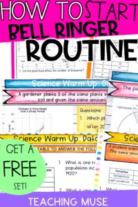 Bellringers for using graphs in science class