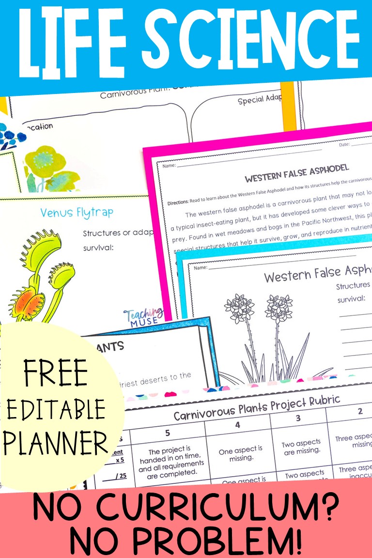 Middle School Life Science Curriculum Map (Free Download)