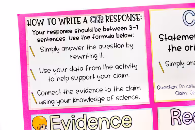 cer reasoning writing example
