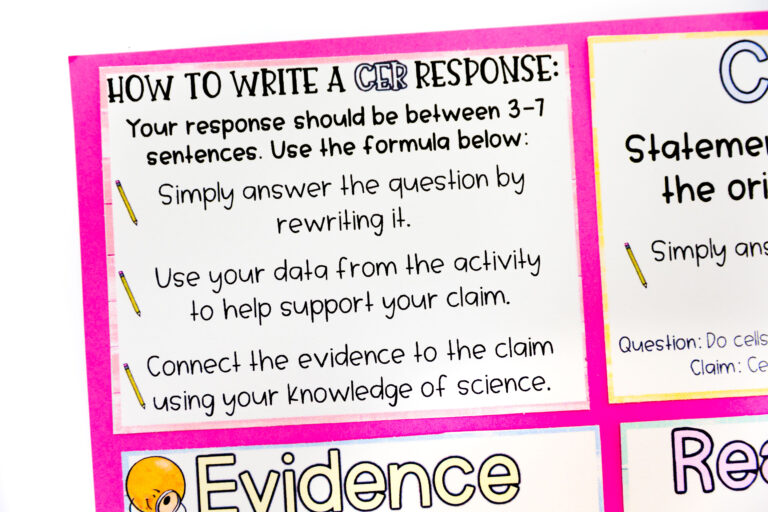 cer reasoning writing example