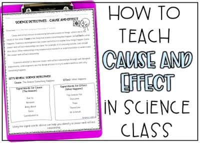 Teaching Cause and Effect in Science 3 Signal words to teach cause and effect in grades 4 5 6