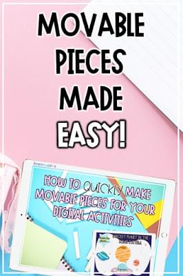 Tips and video to help make movable images for fun eLearning activities in Canva, Google and Schoology