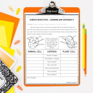 Using Compare and Contrast in Science Class 2 plant and animal cells provides a natural way to work on skills of compare and contrast